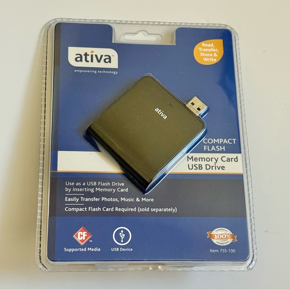 Ativa Black USB Memory Card USB Drive